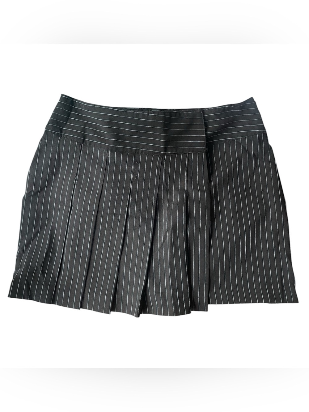 Vintage Y2k Star City Pinstripe Pleated Mini Skirt Whimsygoth Womens M